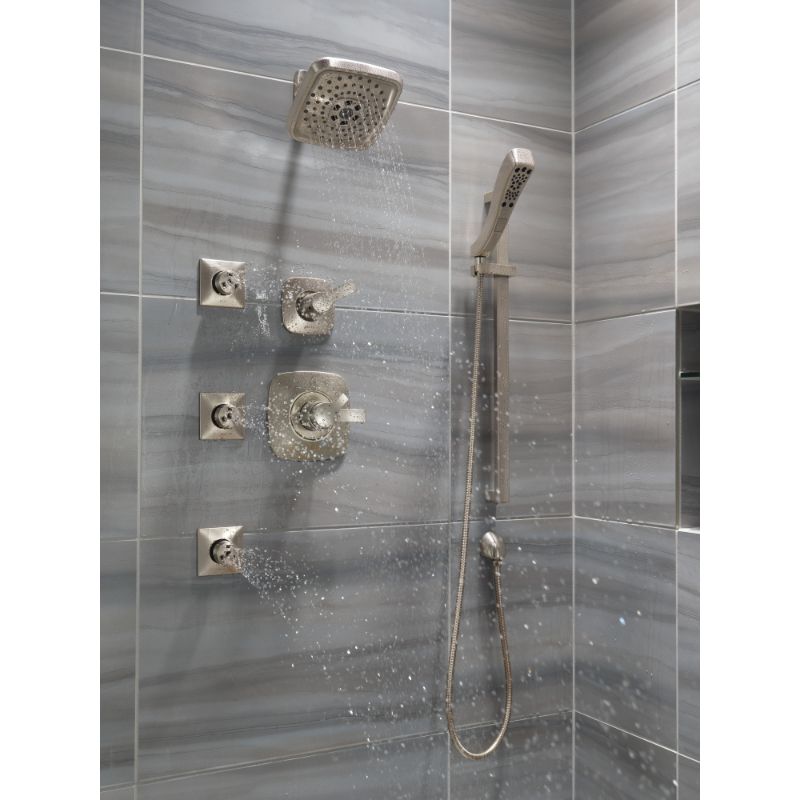 Universal Showering Components Hand Shower in Stainless with Slide Bar - 4 Spray Settings