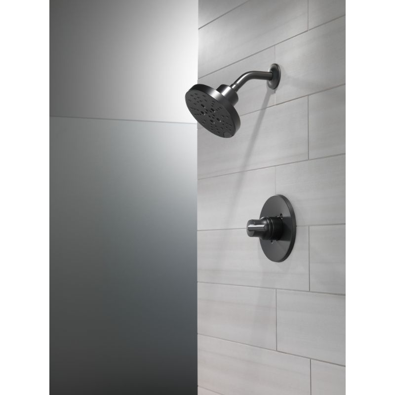 Universal Showering Components Round Showerhead in Matte Black - 3 Spray Settings