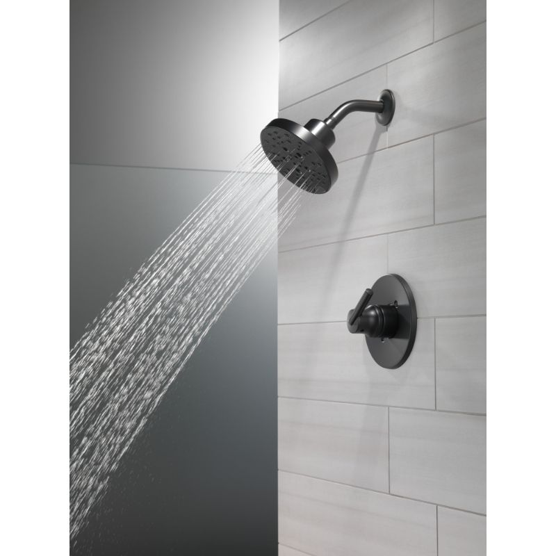 Universal Showering Components Round Showerhead in Matte Black - 3 Spray Settings