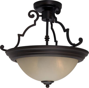 Essentials - 584x 14.75' 2 Light Semi-Flush Mount in Oil Rubbed Bronze with Wilshire Glass Finish