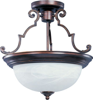 Essentials - 584x 14.75' 2 Light Semi-Flush Mount in Oil Rubbed Bronze with Marble Glass Finish