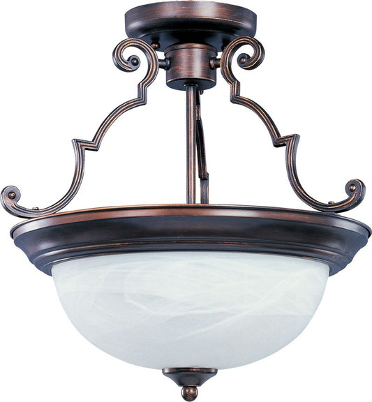 Essentials - 584x 14.75" 2 Light Semi-Flush Mount in Oil Rubbed Bronze with Marble Glass Finish