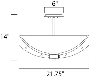 Merge 21.75' 4 Light Multi-Light Pendant in Black and Wenge
