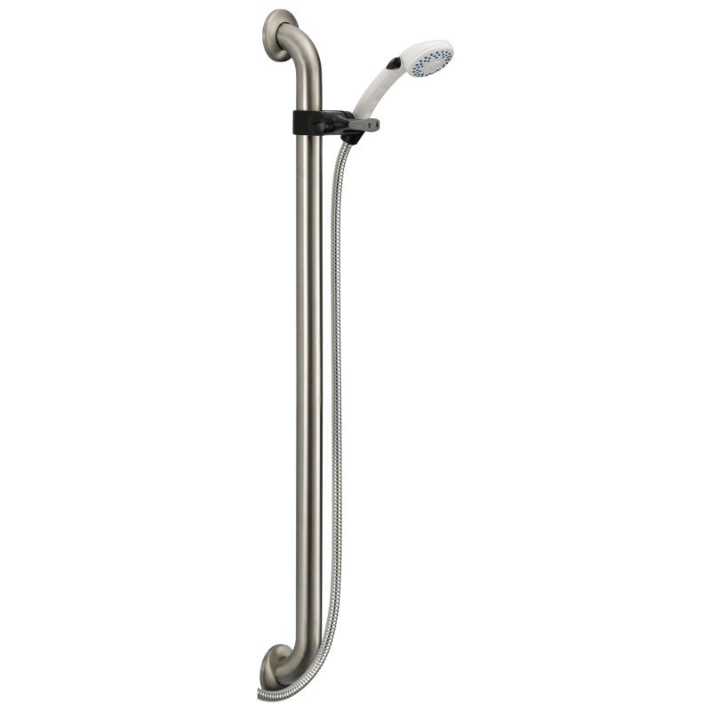 Universal Showering Hand Shower in White with Slide Bar