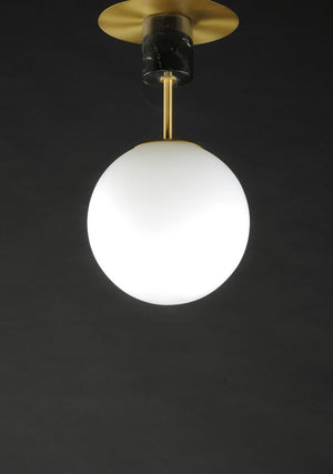 Vesper 9.75' Single Light Semi-Flush Mount in Satin Brass and Black