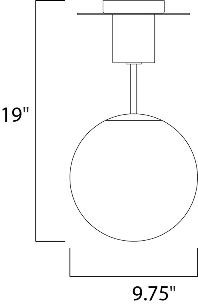 Vesper 9.75' Single Light Semi-Flush Mount in Satin Brass and Black