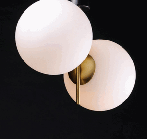 Vesper 2 Light Semi-Flush Mount in Black and Satin Brass
