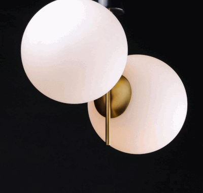 Vesper 2 Light Semi-Flush Mount in Black and Satin Brass