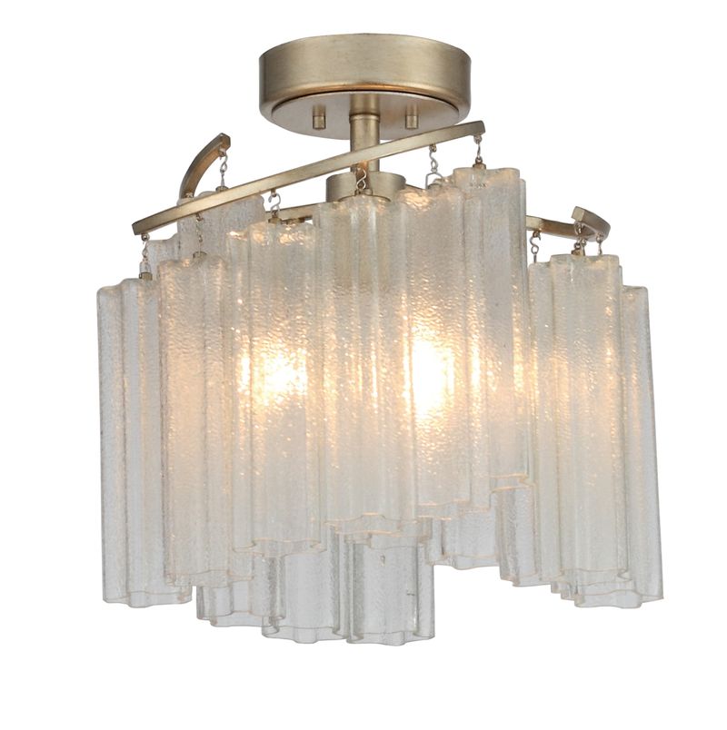 Victoria 17' 3 Light Flush Mount in Golden Silver