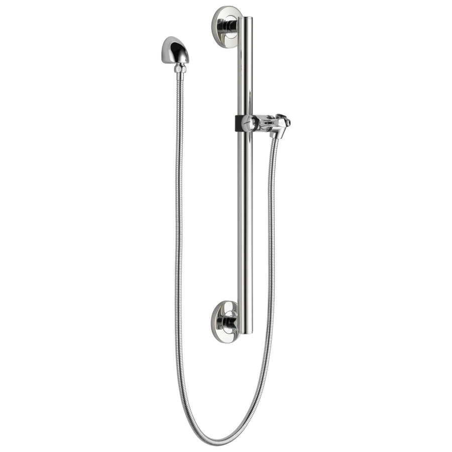 Universal Showering Round Wall Elbow in Chrome with Slide Bar