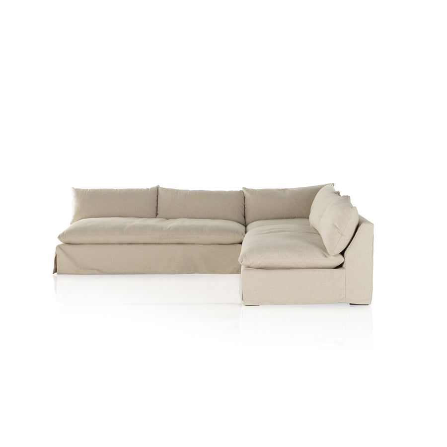 Atelier Grant Slipcover 3 Piece Sectional - 114' - Natural