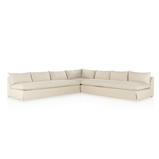 Atelier Grant Slipcover 3 Piece Sectional - 134" - Natural