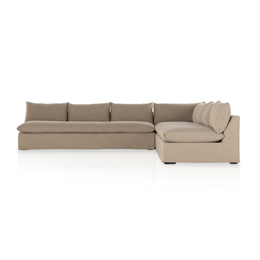 Atelier Grant Slipcover 3 Piece Sectional - 134' - Taupe