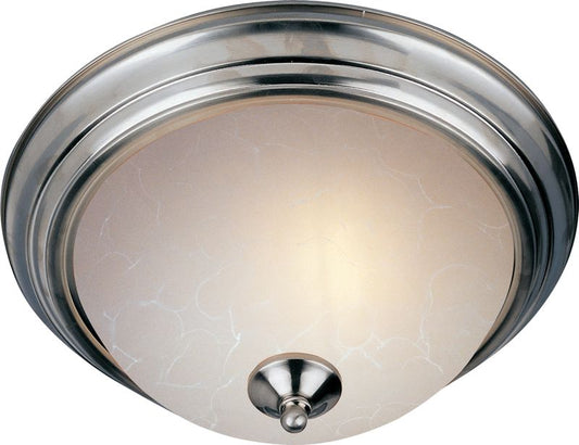Essentials - 584x 13.5" 2 Light Flush Mount in Satin Nickel with Ice Glass Finish