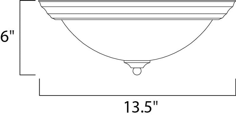Essentials - 584x 13.5' 2 Light Flush Mount in Satin Nickel with Ice Glass Finish