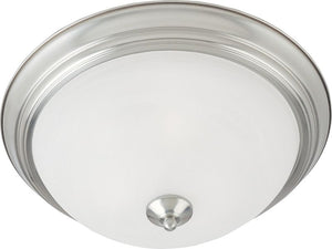 Essentials - 584x 13.5' 2 Light Flush Mount in Satin Nickel with Marble Glass Finish