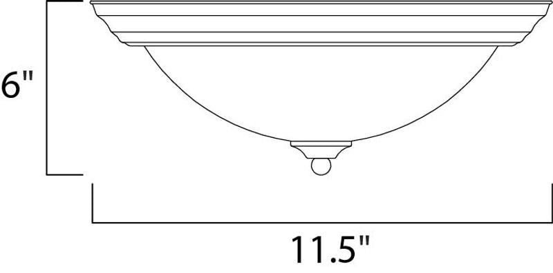 Essentials - 584x 11.5' 2 Light Flush Mount in Satin Nickel with Frosted Glass Finish