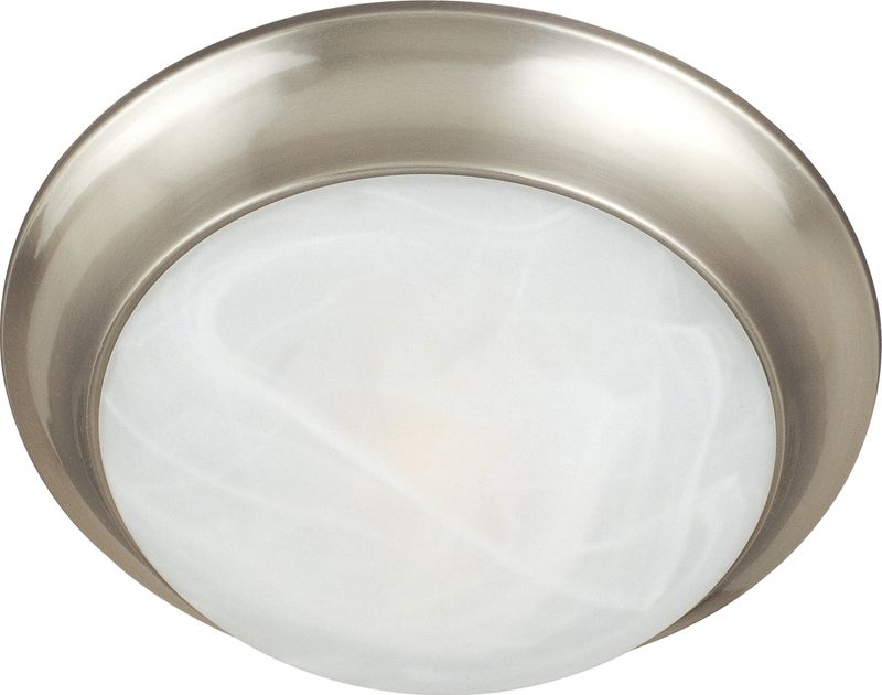 Essentials - 585x 12' Single Light Flush Mount in Satin Nickel with Marble Glass Finish