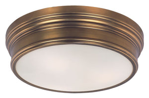 Fairmont 16' 3 Light Flush Mount in Natural Aged Brass