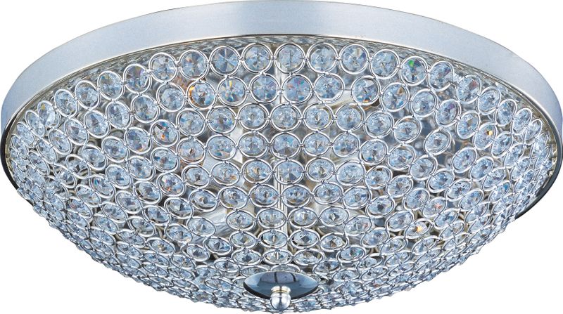 Glimmer 15' 4 Light Flush Mount in Plated Silver