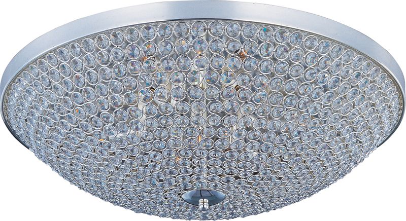 Glimmer 19' 6 Light Flush Mount in Plated Silver