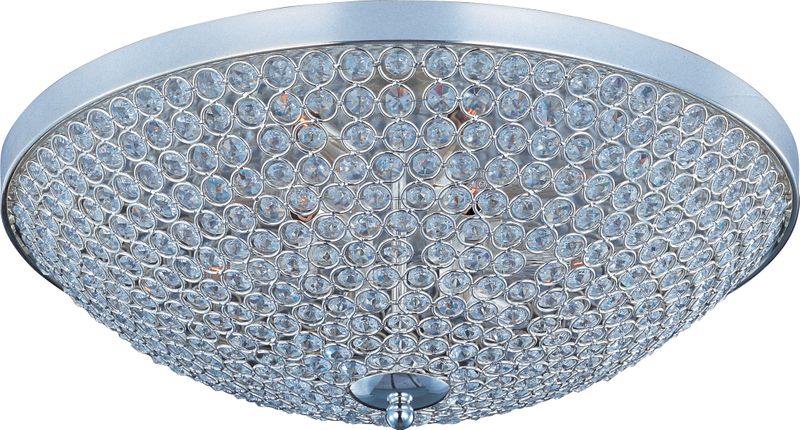 Glimmer 22' 9 Light Flush Mount in Plated Silver
