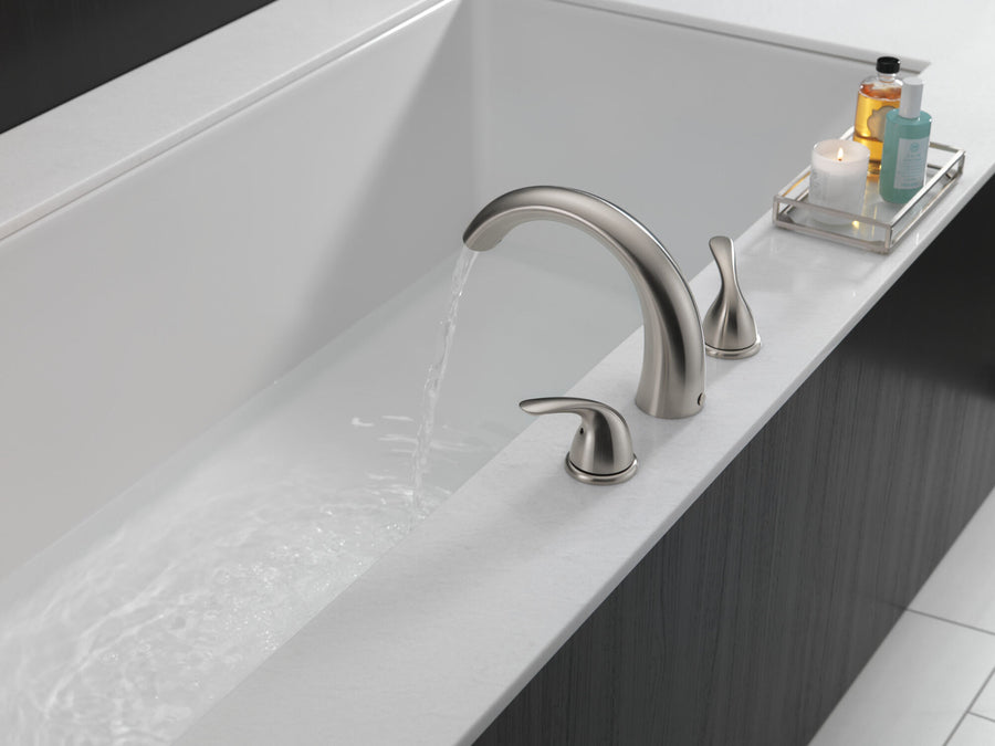 Classic Two-Handle Roman Tub Faucet in Stainless
