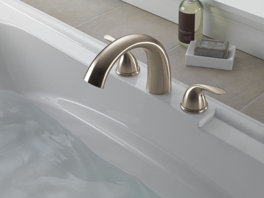 Classic Two-Handle Roman Tub Faucet in Stainless