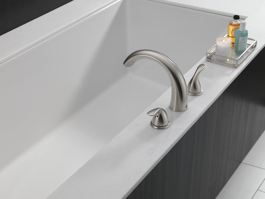 Classic Two-Handle Roman Tub Faucet in Stainless