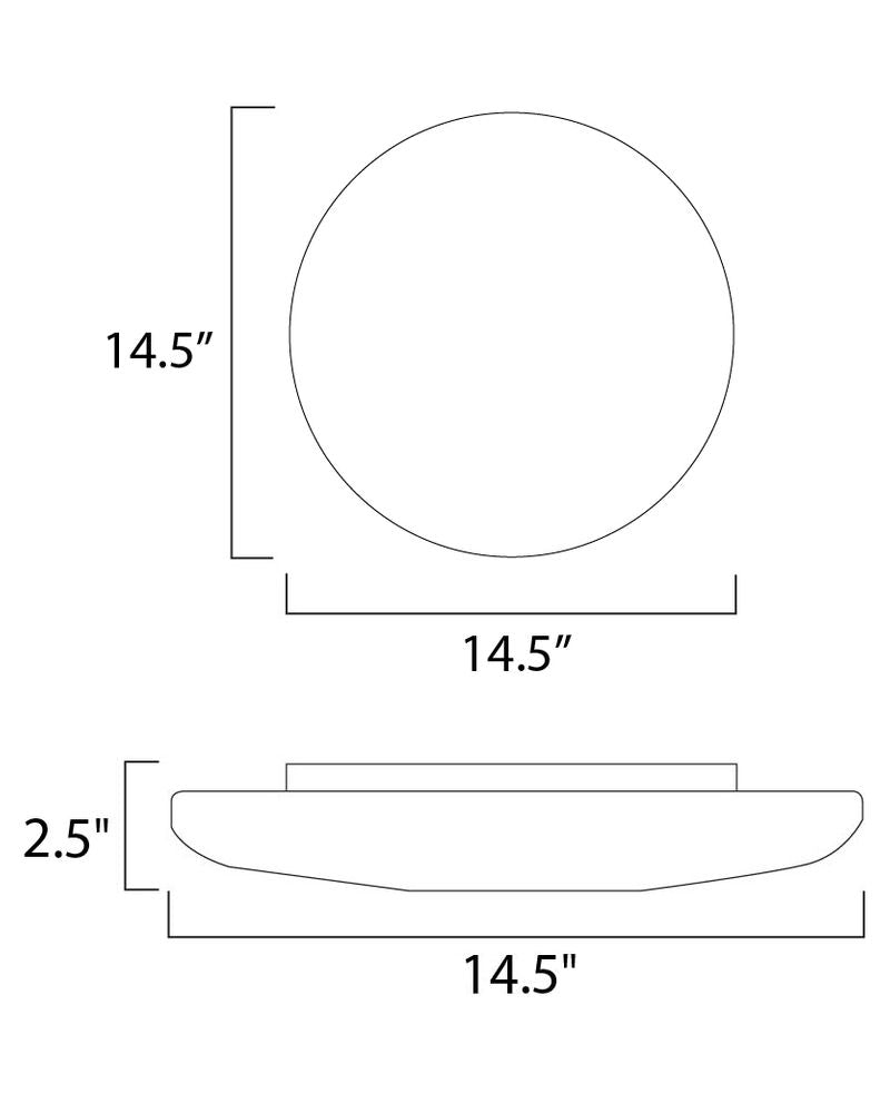 Low Profile EE 14.5' 2 Light Flush Mount in White