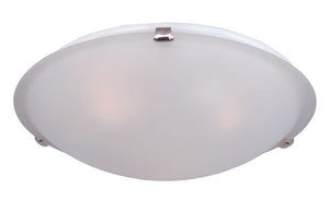 Malaga 16' 3 Light Flush Mount in Satin Nickel with Frosted Glass Finish
