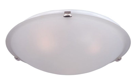 Malaga 16" 3 Light Flush Mount in Satin Nickel with Frosted Glass Finish