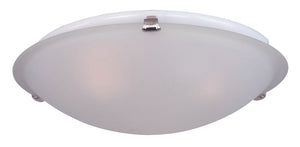 Malaga 16' 3 Light Flush Mount in Satin Nickel with Frosted Glass Finish