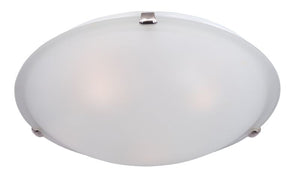 Malaga 20' 4 Light Flush Mount in Satin Nickel with Frosted Glass Finish