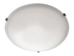 Malaga 16' 3 Light Flush Mount in Oil Rubbed Bronze with Frosted Glass Finish
