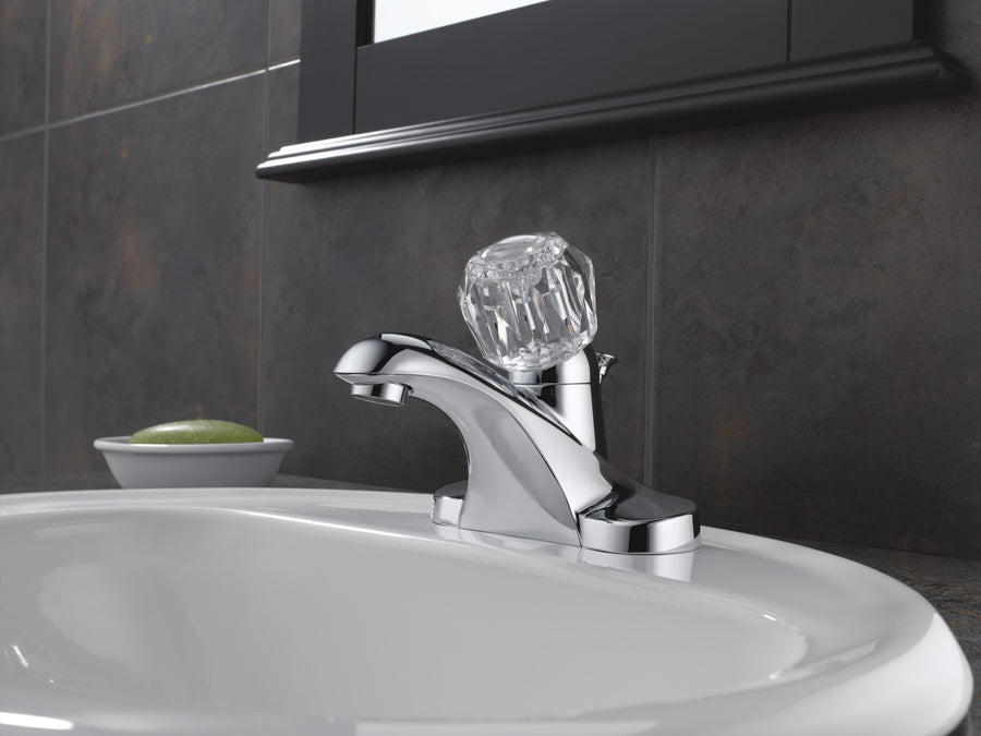 Foundations Centerset Single Knob Handle Bathroom Faucet in Chrome