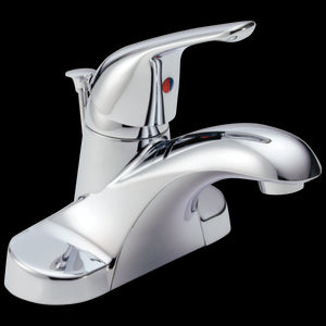 Foundations Centerset Single Lever Handle Bathroom Faucet in Chrome with Pop-Up Drain Assembly