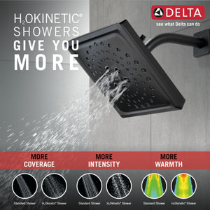 Universal Showering Components Square Showerhead in Matte Black - 3 Spray Settings