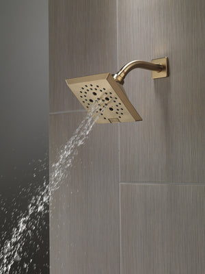 Universal Showering Components Square Showerhead in Champagne Bronze - 5 Spray Settings