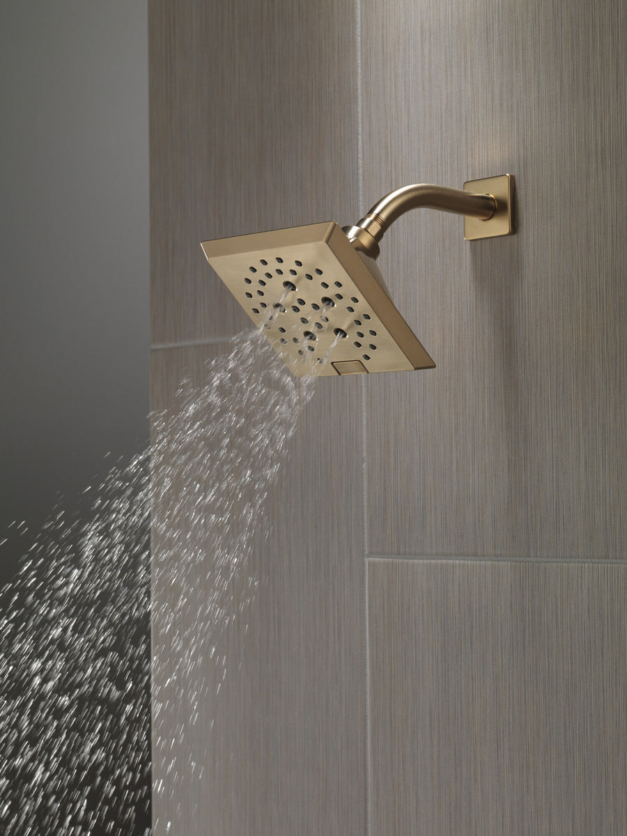 Universal Showering Components Square Showerhead in Champagne Bronze - 5 Spray Settings