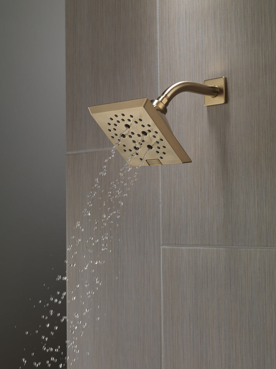 Universal Showering Components Square Showerhead in Champagne Bronze - 5 Spray Settings