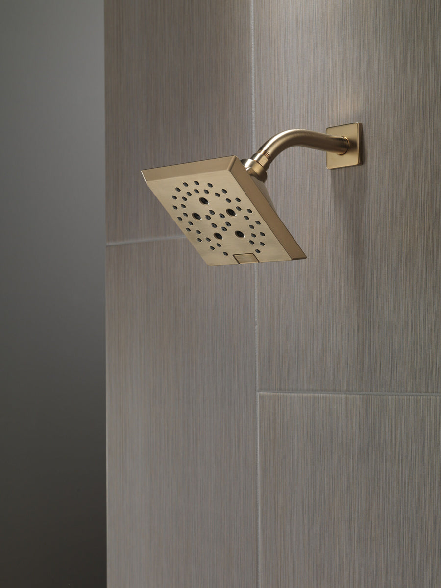 Universal Showering Components Square Showerhead in Champagne Bronze - 5 Spray Settings
