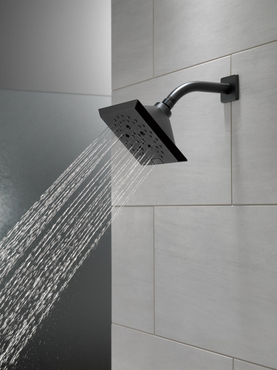 Universal Showering Components Square 1.75 gpm Showerhead in Matte Black - 5 Spray Settings