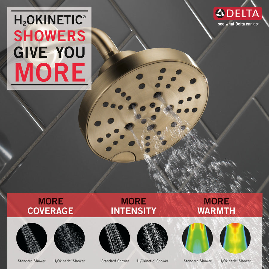 Universal Showering Components Round Showerhead in Champagne Bronze - 5 Spray Settings