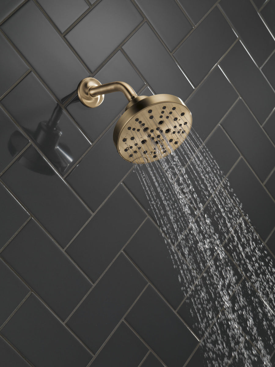 Universal Showering Components Round Showerhead in Champagne Bronze - 5 Spray Settings