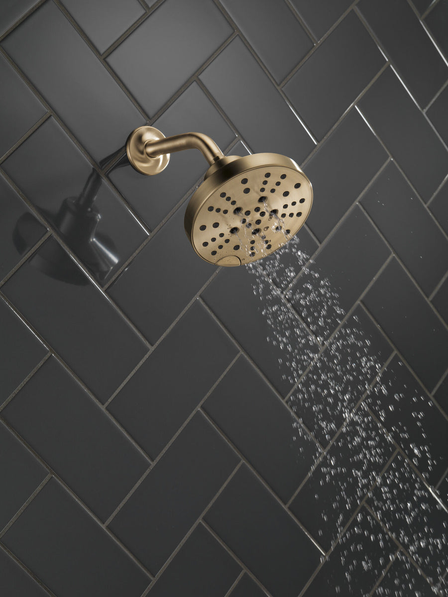 Universal Showering Components Round Showerhead in Champagne Bronze - 5 Spray Settings