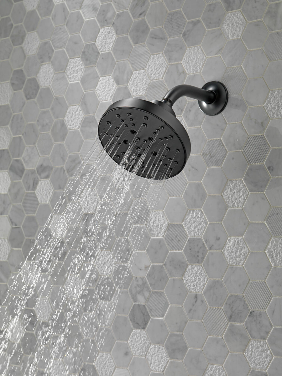 Universal Showering Components Round 1.75 gpm Showerhead in Matte Black - 5 Spray Settings