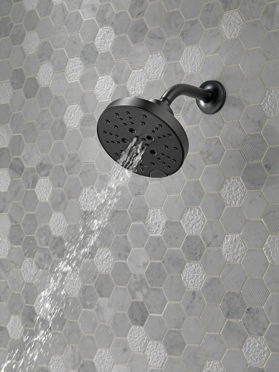 Universal Showering Components Round 1.75 gpm Showerhead in Matte Black - 5 Spray Settings