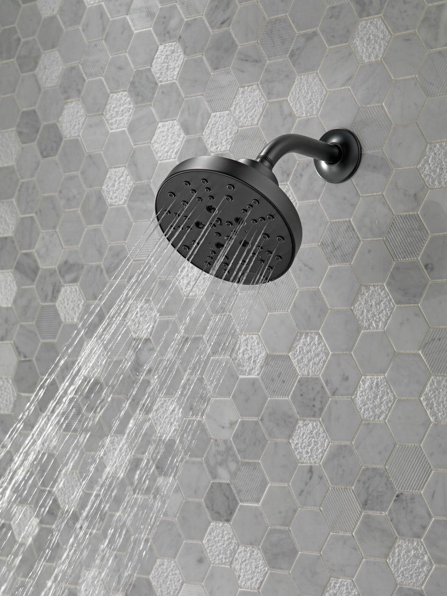 Universal Showering Components Round 1.75 gpm Showerhead in Matte Black - 5 Spray Settings