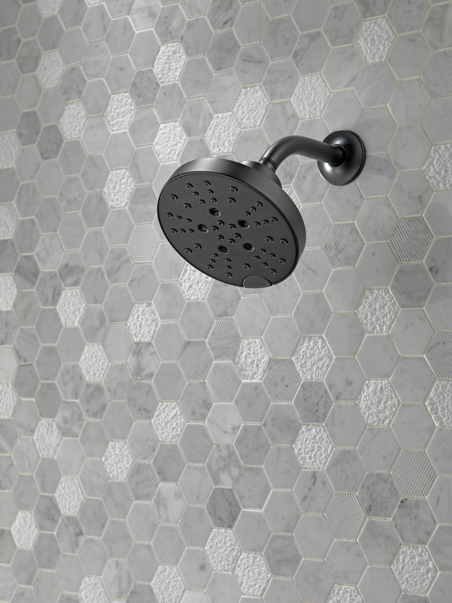 Universal Showering Components Round 1.75 gpm Showerhead in Matte Black - 5 Spray Settings